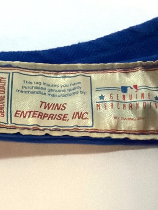 Vintage Chicago Cubs Blue Adjustable Visor By Twins Enterprise 100% Cotton - Picture 6 of 7